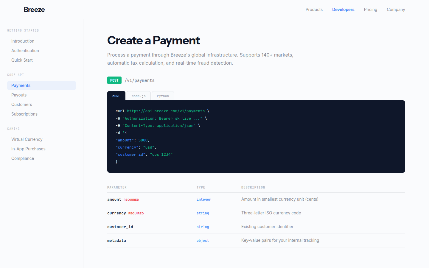 Breeze fintech concept product